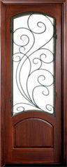 WDMA 36x96 Door (3ft by 8ft) Exterior Swing Mahogany Aberdeen Single Door w Redwood Iron 1