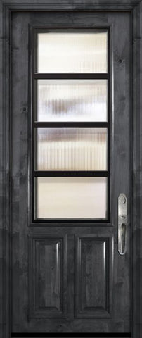 WDMA 36x96 Door (3ft by 8ft) Exterior Knotty Alder 36in x 96in 2/3 Lite Urban Steel Grille Estancia Alder Door 2