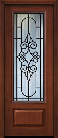 WDMA 36x96 Door (3ft by 8ft) Exterior Cherry Pro 96in 1 Panel 3/4 Lite Salento Door 1