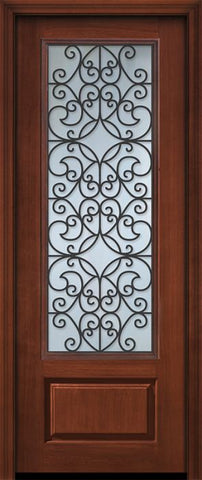 WDMA 36x96 Door (3ft by 8ft) Exterior Cherry Pro 96in 1 Panel 3/4 Lite Florence Door 1