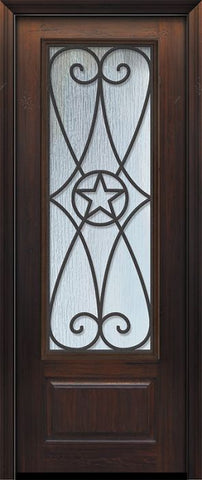 WDMA 36x96 Door (3ft by 8ft) Exterior Cherry Pro 96in 1 Panel 3/4 Lite Austin Door 1