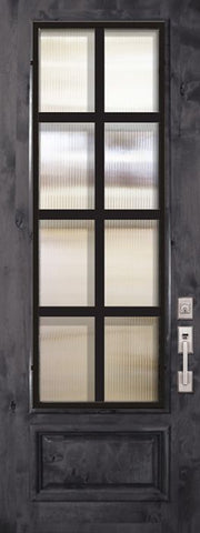 WDMA 36x96 Door (3ft by 8ft) Exterior Knotty Alder 36in x 96in 3/4 Lite Minimal Steel Grille Estancia Alder Door 1