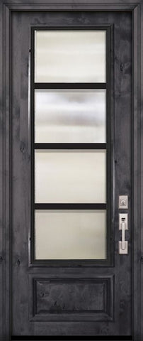 WDMA 36x96 Door (3ft by 8ft) Exterior Knotty Alder 36in x 96in 3/4 Lite Urban Steel Grille Estancia Alder Door 2