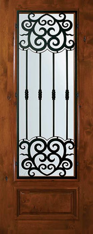 WDMA 36x96 Door (3ft by 8ft) Exterior Knotty Alder 36in x 96in 3/4 Lite Barcelona Alder Door 1