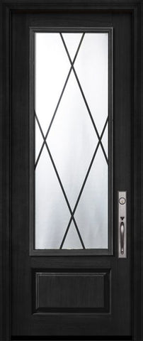 WDMA 36x96 Door (3ft by 8ft) Exterior Cherry Pro 96in 1 Panel 3/4 Lite Sandringham Door 1