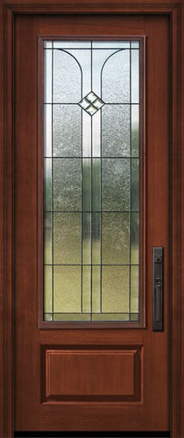 WDMA 36x96 Door (3ft by 8ft) Exterior Cherry Pro 96in 1 Panel 3/4 Lite Cantania Door 1
