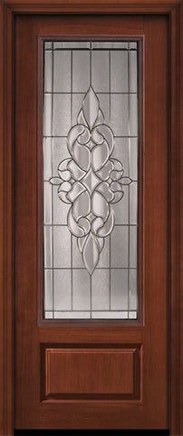 WDMA 36x96 Door (3ft by 8ft) Exterior Cherry Pro 96in 1 Panel 3/4 Lite Courtlandt Door 1
