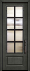 WDMA 36x96 Door (3ft by 8ft) Exterior Cherry Pro 96in 1 Panel 3/4 Lite Minimal Steel Grille Door 1