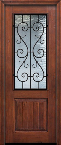 WDMA 36x96 Door (3ft by 8ft) Exterior Knotty Alder IMPACT | 96in 1 Panel 2/3 Lite St Charles Door 1