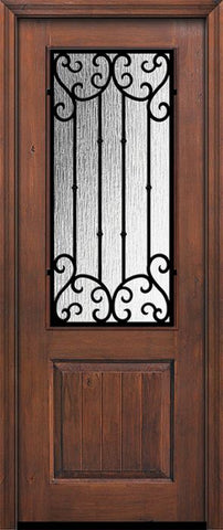 WDMA 36x96 Door (3ft by 8ft) Exterior Knotty Alder IMPACT | 96in 1 Panel 2/3 Lite Valencia Door 1