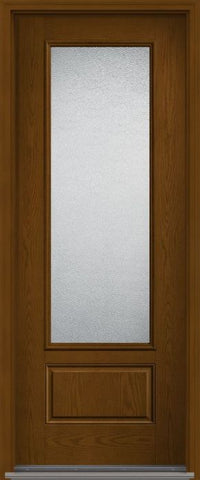 WDMA 36x96 Door (3ft by 8ft) Patio Oak Granite 8ft 3/4 Lite 1 Panel Fiberglass Single Exterior Door HVHZ Impact 1