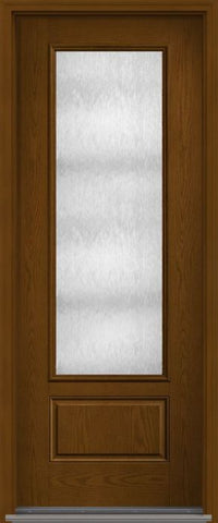 WDMA 36x96 Door (3ft by 8ft) Exterior Oak Chord 8ft 3/4 Lite 1 Panel Fiberglass Single Door HVHZ Impact 1