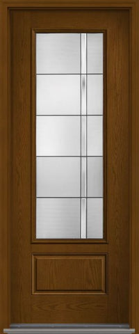 WDMA 36x96 Door (3ft by 8ft) Exterior Oak Axis 8ft 3/4 Lite 1 Panel Fiberglass Single Door HVHZ Impact 1