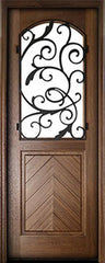 WDMA 36x96 Door (3ft by 8ft) Exterior Swing Mahogany Manchester Single Door w Iron #3 1