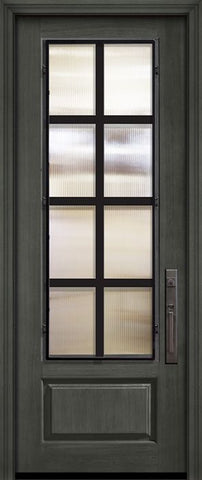 WDMA 36x96 Door (3ft by 8ft) Exterior Cherry 96in 1 Panel 3/4 Lite Minimal Steel Grille Door 1
