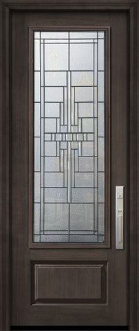 WDMA 36x96 Door (3ft by 8ft) Exterior Cherry 96in 1 Panel 3/4 Lite Remington Door 1