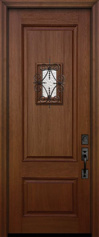 WDMA 36x96 Door (3ft by 8ft) Exterior Mahogany 96in 2 Panel Square Door with Speakeasy 1