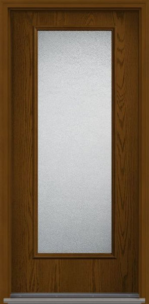 WDMA 36x96 Door (3ft by 8ft) Exterior Oak Granite 8ft Full Lite Flush Fiberglass Single Door HVHZ Impact 1