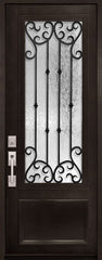 WDMA 36x96 Door (3ft by 8ft) Exterior 36in x 96in Valencia 3/4 Lite Single Wrought Iron Entry Door 1