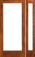 WDMA 38x80 Door (3ft2in by 6ft8in) French Tropical Hardwood Rustic-1-lite Patio Solid Wood IG Glass Side light Door 1