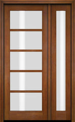 WDMA 38x80 Door (3ft2in by 6ft8in) Exterior Swing Mahogany 5 Lite TDL Single Entry Door Full Sidelight 4