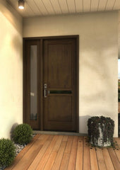 WDMA 38x80 Door (3ft2in by 6ft8in) Exterior Swing Mahogany 121 Windermere Shaker Single Entry Door Sidelight 2
