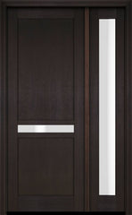 WDMA 38x80 Door (3ft2in by 6ft8in) Exterior Swing Mahogany 121 Windermere Shaker Single Entry Door Sidelight 3