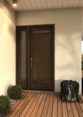 WDMA 38x80 Door (3ft2in by 6ft8in) Exterior Swing Mahogany 112 Windermere Shaker Single Entry Door Sidelight 2