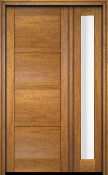 WDMA 38x80 Door (3ft2in by 6ft8in) Exterior Swing Mahogany 4 Panel Windermere Shaker Single Entry Door Sidelight 1