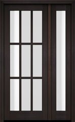 WDMA 38x80 Door (3ft2in by 6ft8in) Exterior Swing Mahogany 9 Lite TDL Single Entry Door Full Sidelight 2