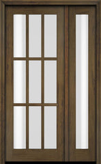 WDMA 38x80 Door (3ft2in by 6ft8in) Exterior Swing Mahogany 9 Lite TDL Single Entry Door Full Sidelight 3