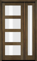 WDMA 38x80 Door (3ft2in by 6ft8in) Exterior Swing Mahogany Modern 4 Lite Shaker Single Entry Door Sidelight 4