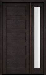 WDMA 38x80 Door (3ft2in by 6ft8in) Exterior Swing Mahogany Modern 5 Flat Panel Shaker Single Entry Door Sidelight 2