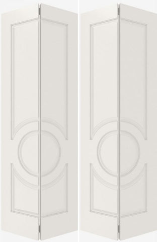 WDMA 40x80 Door (3ft4in by 6ft8in) Interior Barn Smooth 3110 MDF 3 Panel Circle Double Door 2