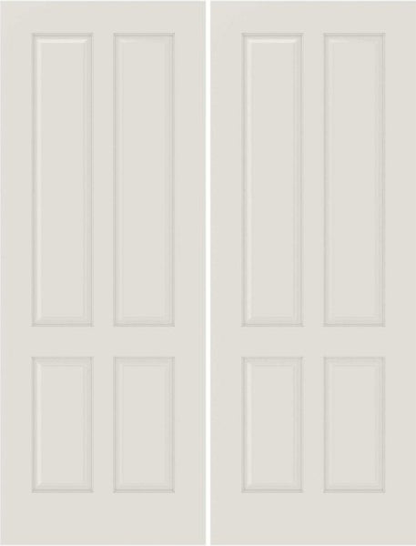 WDMA 40x80 Door (3ft4in by 6ft8in) Interior Barn Smooth 4010 MDF 4 Panel Double Door 1