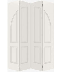 WDMA 40x80 Door (3ft4in by 6ft8in) Interior Swing Smooth 4070 MDF Pair 4 Panel Round Panel Double Door 1