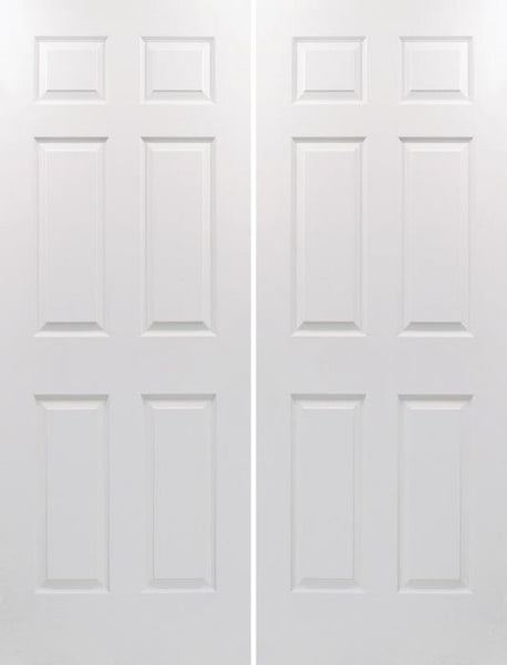 WDMA 40x96 Door (3ft4in by 8ft) Interior Swing Woodgrain 96in Colonist Hollow Core Textured Double Door|1-3/8in Thick 1