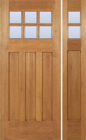 WDMA 42x80 Door (3ft6in by 6ft8in) Exterior Mahogany Randall Single Door/1side w/ DB Glass 1