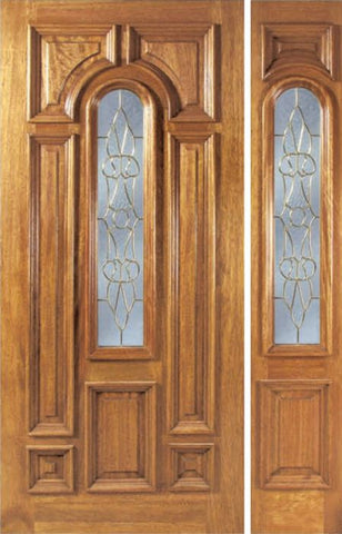 WDMA 42x80 Door (3ft6in by 6ft8in) Exterior Mahogany Ironbark Single Door/1side w/ OL Glass 1