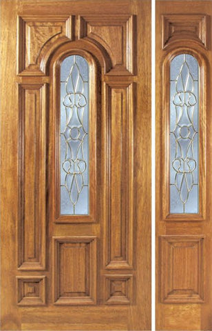 WDMA 42x80 Door (3ft6in by 6ft8in) Exterior Mahogany Ironbark Single Door/1side w/ L Glass 1