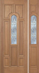 WDMA 42x96 Door (3ft6in by 8ft) Exterior Mahogany Revis Single Door/1side w/ L Glass - 8ft Tall 1