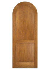 WDMA 42x96 Door (3ft6in by 8ft) Exterior Swing Mahogany Round Top 2 Panel Transitional Home Style or Interior Single Door 2