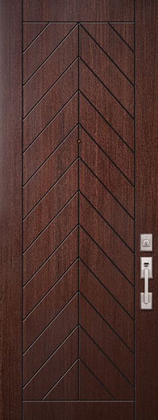 WDMA 42x96 Door (3ft6in by 8ft) Exterior Mahogany 42in x 96in Chevron Contemporary Door 1