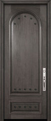 WDMA 42x96 Door (3ft6in by 8ft) Exterior Mahogany 42in x 96in Radius 2 Panel Portobello Door with Clavos 2