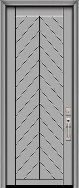 WDMA 42x96 Door (3ft6in by 8ft) Exterior Smooth 42in x 96in Chevron Solid Contemporary Door 1