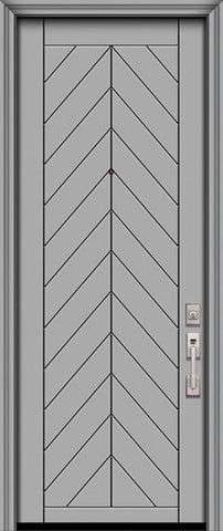 WDMA 42x96 Door (3ft6in by 8ft) Exterior Smooth 42in x 96in Chevron Solid Contemporary Door 1