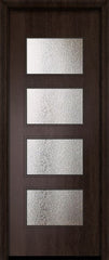 WDMA 42x96 Door (3ft6in by 8ft) Exterior Mahogany 42in x 96in Santa Monica Contemporary Door w/Textured Glass 2