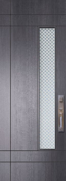 WDMA 42x96 Door (3ft6in by 8ft) Exterior Mahogany 42in x 96in Santa Barbara Contemporary Door w/Metal Grid 1