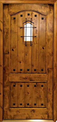 WDMA 42x96 Door (3ft6in by 8ft) Exterior Swing Knotty Alder Kenmure Single Door w Speakeasy 2-1/4 Thick 1