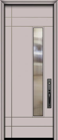 WDMA 42x96 Door (3ft6in by 8ft) Exterior Smooth 42in x 96in Santa Barbara Solid Contemporary Door w/Textured Glass 1